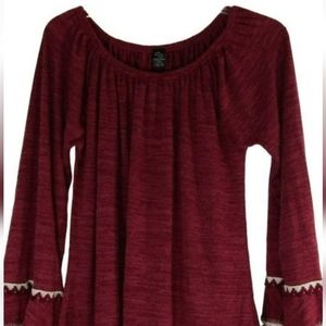 Win Win Lace Sleeve Tunic Top Women's Size L-XL
